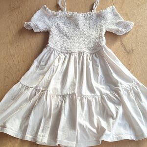Jessica Simpson White Off-Shoulder Kids Dress